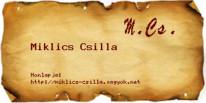 Miklics Csilla névjegykártya